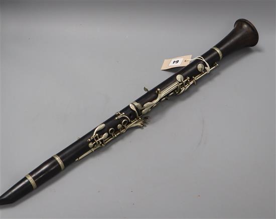 A Noblet three section blackwood clarinet